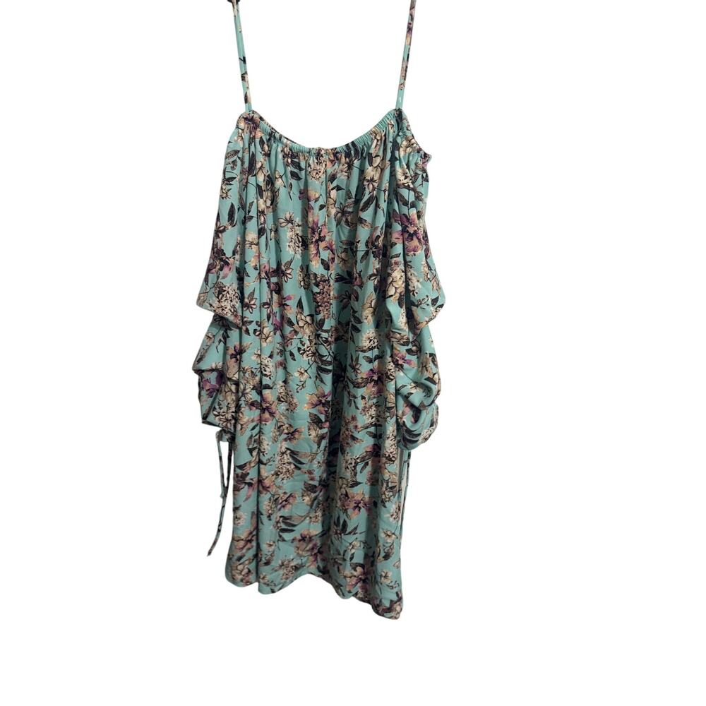 Easel Women's Cold Shoulder Blue Floral Spring Dress NWT - Picture 8 of 8